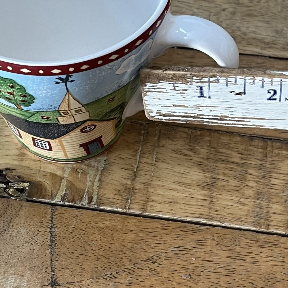 Sango Green Acres Coffee Tea Mugs Set of 2 3.25" Farmhouse Country Vintage 1995 - Picture 8 of 9